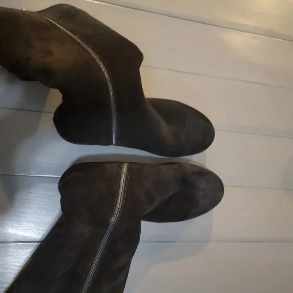 La Canadienne Women's Black Mid Top Side Zipper Closure Long Boots Size 6.5M